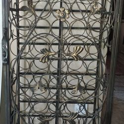 Stunning, full-height vintage wrought iron wine Rack/cabinet, perfect for the wine enthusiast looking for a dramatic storage solution! 