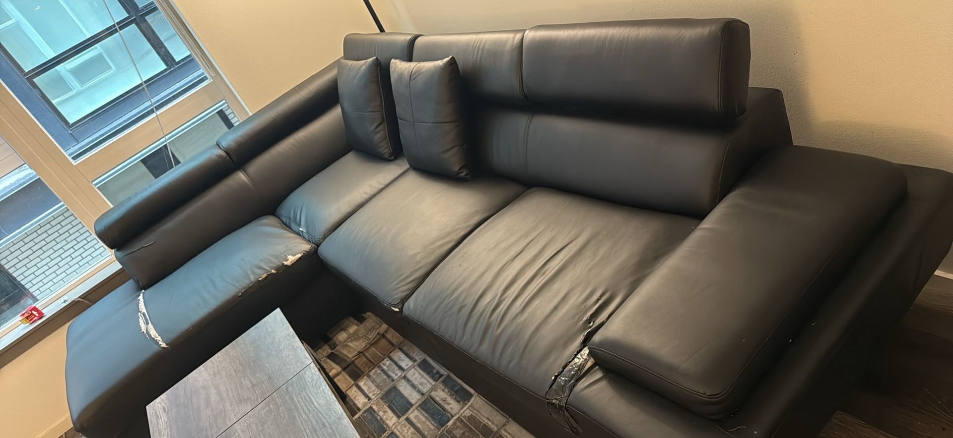 Leather L Shape Couch
