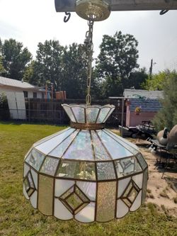 Hanging lamp with Morher Pearl glass, Read more.