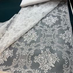Lace and corduroy fabric