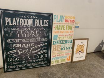 Kids playroom signs