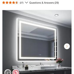 Rectangular Frameless LED Front/Back Lighted Bathroom Wall Mirror