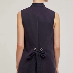 Anthropologie Paros Vest, by elevenses - navy, size M
Regular: 30"L

Measurements

Laying flat, we measured the item as follows:
approximately 18" 