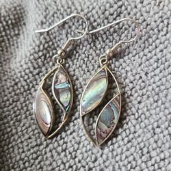 Alpaca and Abalone Earrings