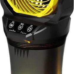 Misting Fan Portable 42800mAh Battery Powered with Remote Control, Camping Fan with RGB Ambient Light with 2L Bucket, Battery Indicator, 120° Auto Osc