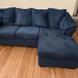 Ashley Darcy blue love seat  + Reversible Sofa Chaise  