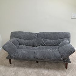 75″ Convertible Futon Sofa Bed,Loveseat with Adjustable Backrest & Armrests,