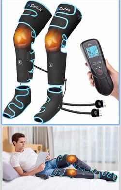 Leg Massager with Air Compression & Heat, Calf & Foot Massager for Circulation and Pain, Compression Boots with Video Wearing Guide, Update Controller