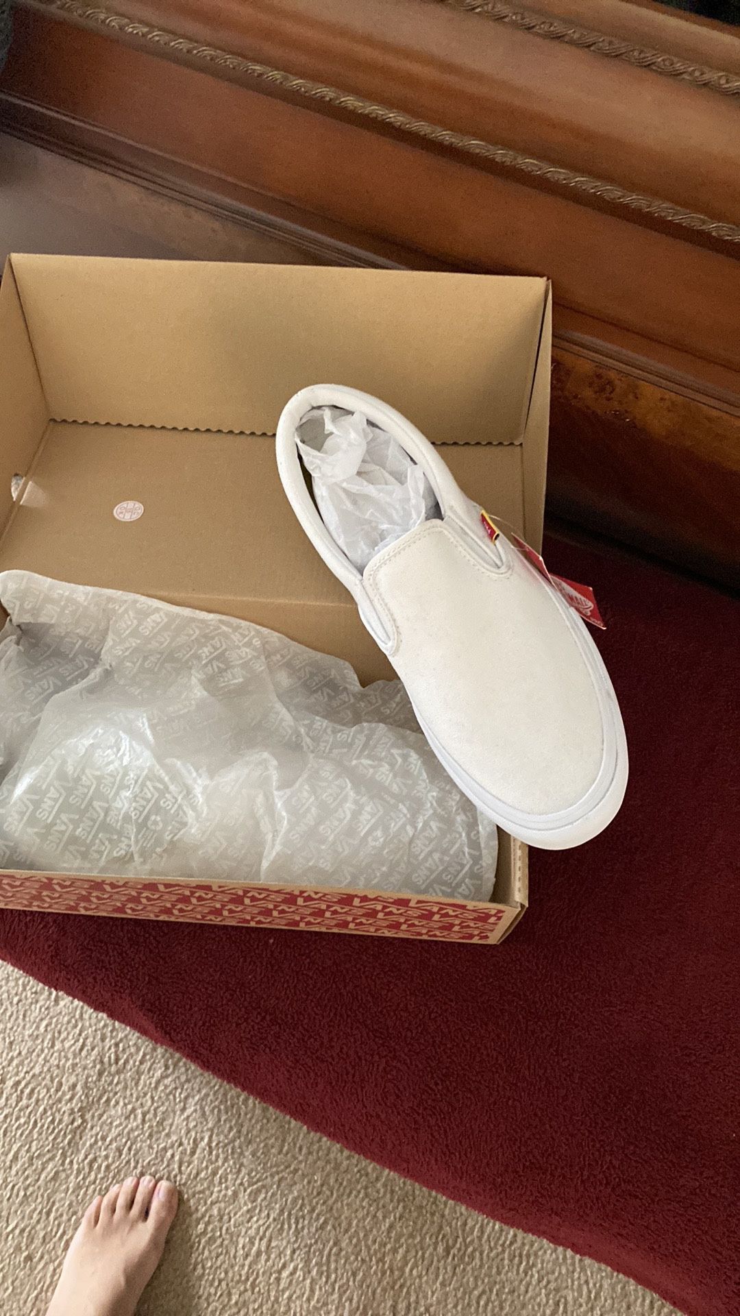 Vans NEW- White Slide Sneakers