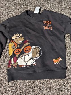 Kids Halloween Dinosaur Trick or Treat Sweatshirt