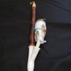 Vintage German Hunters Porcelain Tobacco Pipe, "Gesteckpfeife". 
