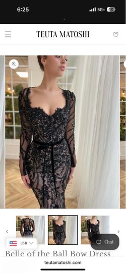 Teuta Matoshi Black Lace Mermaid Gown