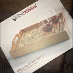Wine cork serving tray kit