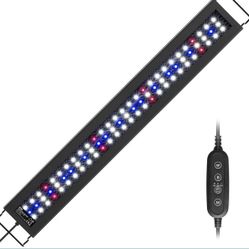 NICREW C10 Plants Freshwater LED Aquarium Light, Full Spectrum Fish Tank Light with LCD Timer, Color Temperature Adjustable, 48-60 in, 32 Watts 