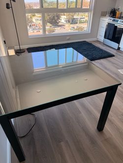 Modern Glass Dining Table + 4 Chairs