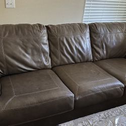 Leather Sofa With Queen Pull Out Bed And Love Seat