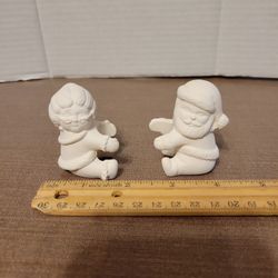 Bisque Ready-to-paint Candle Huggers Mr And Mrs Santa Claus