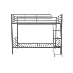 Mainstays Convertible Twin over Twin Metal Bunk Bed, Silver, New In Box