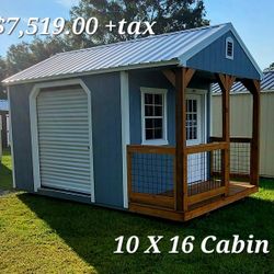 10x16 Cabin With A Roll-up Door 