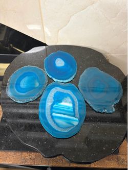 Set of 4 Teal Agate Coaster