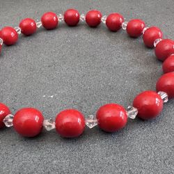 Elegant Red Beaded Bracelet