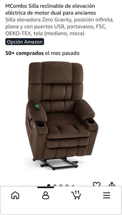 Butaca reclinable doble motor para que ubz perdona mayor se retire de ella sin esfuerzo material tela masajes y calor manejada puf controles