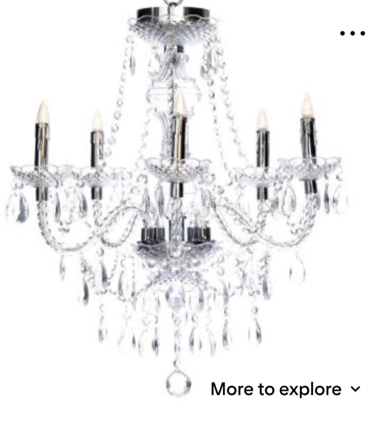 Style at home with Margie Chandelier wireless plug in acrylic crystalline 25.5 in SHOPHQ new