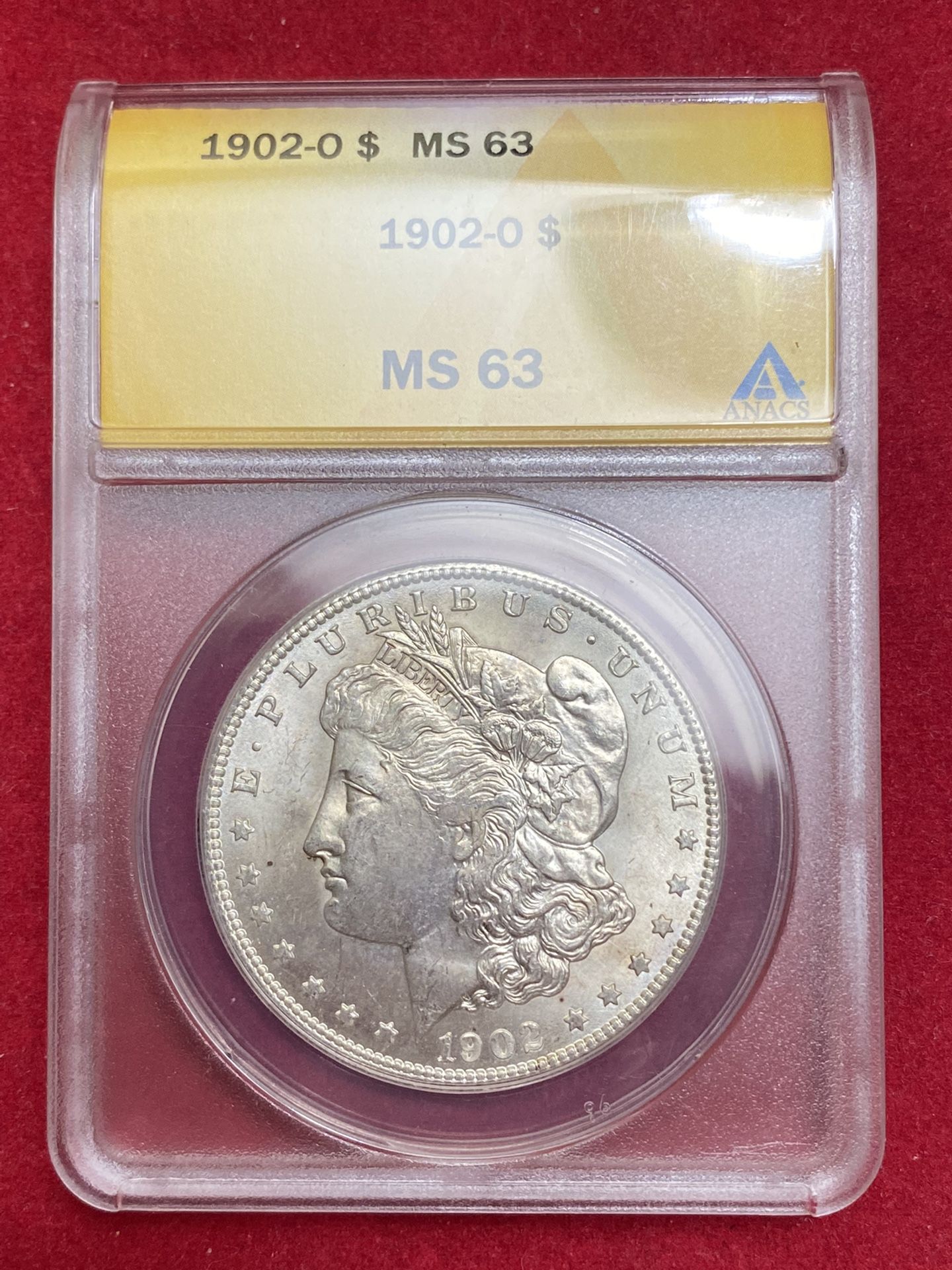 Sharp 119 Yr Old 1902-O Morgan Silver Dollar ANACS MS63!!