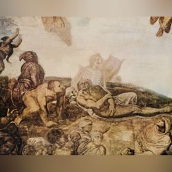 PROPHECY OF EZEKIEL Original 1950’s Vintage Fine Art Print MICHELANGELO Antique Artist Collectible Ephemera USA Printed