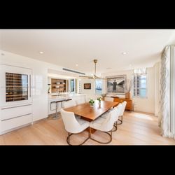 Dining Table W/ 8 Chairs; Dark Walnut