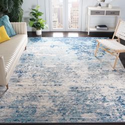 SAFAVIEH Brentwood Vintage Abstract Light Grey/ Blue Rug 10ft By 13ft