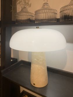Cordless Rechargeable Lamp With Stone Base And Glass Done