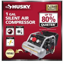 Husky 1 Gal Silent Compressor Brand New In Box 