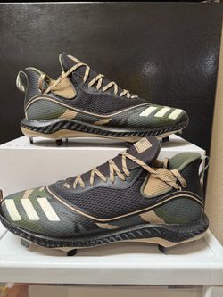 Adidas Icon 5 Bounce USA Camo Men's Metal Baseball Cleats FX4258 Size 14 Brown
