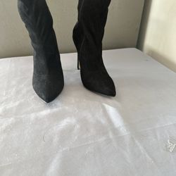 Anne Michelle Hibiscus-40 Black Ankle Slouch High Heeled Dress Bootie Size 8.5