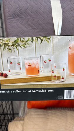Cherry 4 set glass cups
