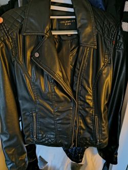 Black Leather Jacket Fitted Nwt