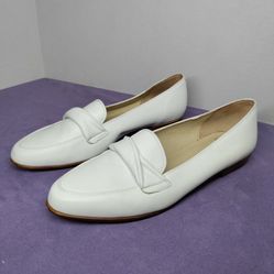 Amalfi Rangoni Firenze Osimo Soft Leather Loafers White Size 9.5 US