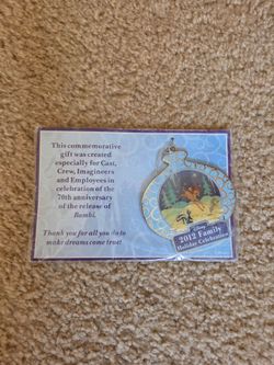 Disney Cast Member Exclusive 2012 Family Holiday Celebration Bambi Ornament New Sealed 70th Anniversary