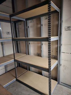 4 Tier Shelving 48 in W x 24 in D American Made Used Heavy Duty Steel Boltless Storage Rack Delivery Available