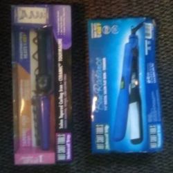 HotShots Helen Of Troy Curling Iron AND Blue Radiance Flatiron 