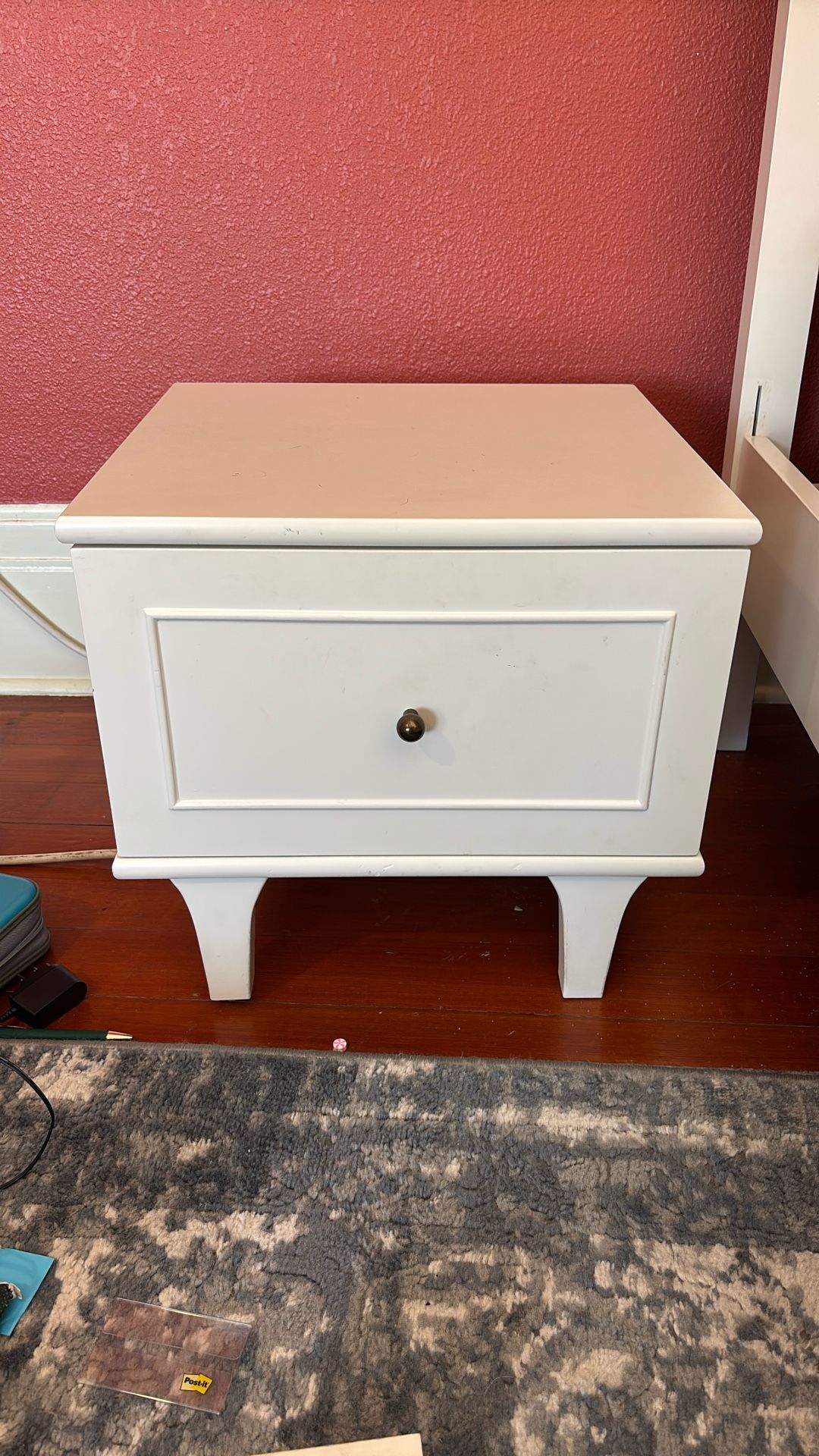 White Pottery Barn Kids Dawson One Drawer Night Stand