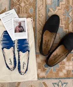 Sabah Black Leather Slip-On Shoes – Men’s Size 38