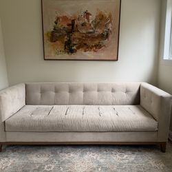FREE Chesterfield Style Tan Couch Sofa OBO Must Pick Up Today