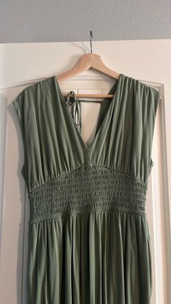 Olive Green Smocked Waist jumper