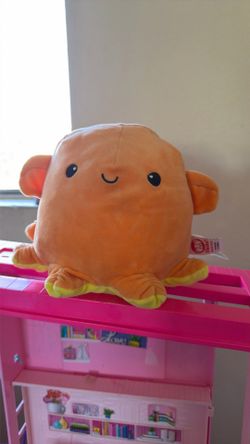 Orange squid plush