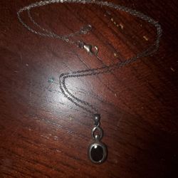 Sterling Silver And Gem Necklace