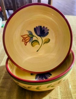 Napoli (Stoneware) by Pfaltzgraff Handpainted Salad Bowls - 2