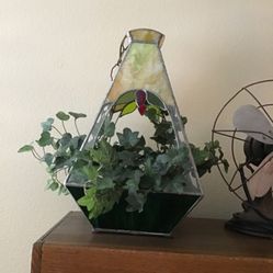 Antique Stained Glass Hanging Lamp