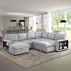 Gray Sectional Couch With Pullout Bed